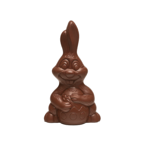 Шоколадово Зайче с яйце от Valentino Chocolatier България. Продукти от истински белгийски шоколад.