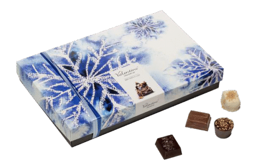 Зимна кутия 225 г от Valentino Chocolatier България. Продукти от истински белгийски шоколад.