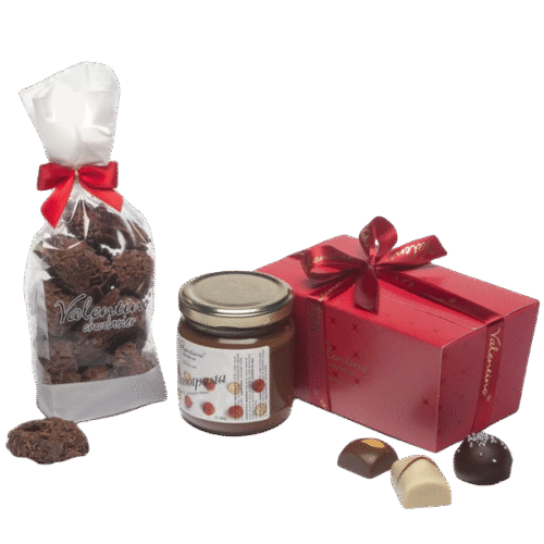 Комплект с конфитюр от Valentino Chocolatier България. Продукти от истински белгийски шоколад.