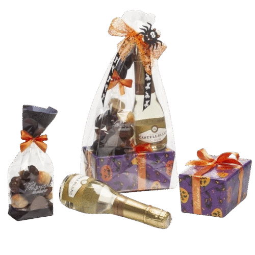 Мини Вино за Хелоуин от Valentino Chocolatier България. Продукти от истински белгийски шоколад.