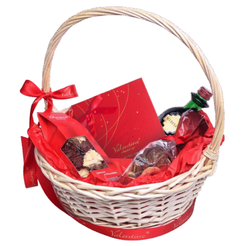 Кошница за двама от Valentino Chocolatier България. Продукти от истински белгийски шоколад.